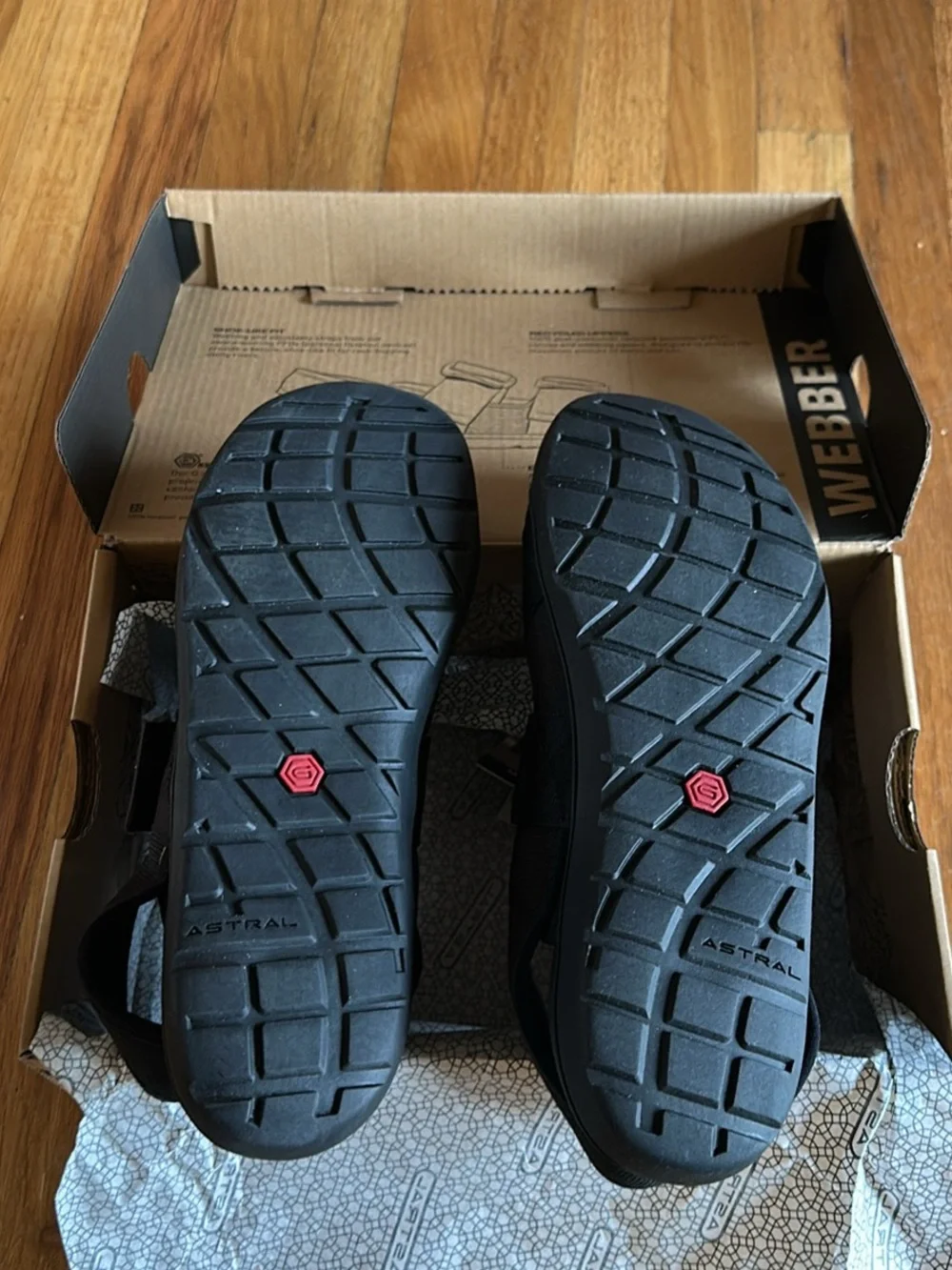 Astral Men's Black Double-Strap Comfort Sandals
